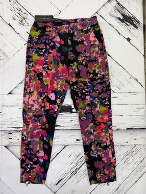 W118 by Walter Baker Floral Zip-Hem Ankle Pants Vibrant Slim Pants Women’s XS